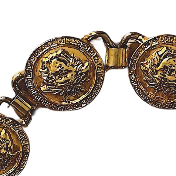 Authentic Vintage Gianni Versace Rare Gold Plated Medusa Choker & Bracelet Set - Picture 7 of 12